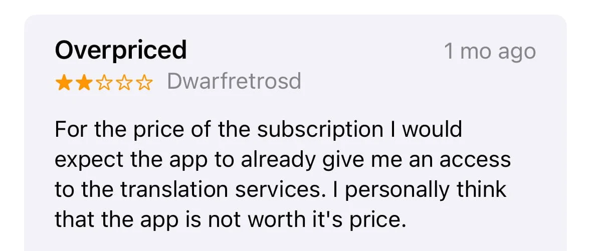 A user expressing their feelings with a negative App Store review.