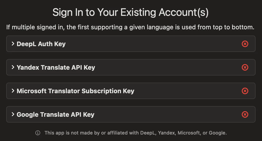 All 3rd-party services expanded linking to registration & API key docs.